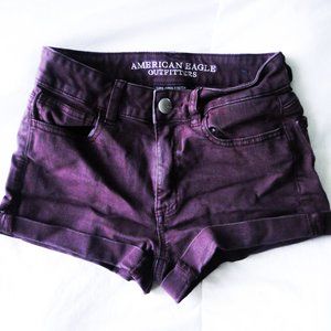 American Eagle burgundy denim shorts